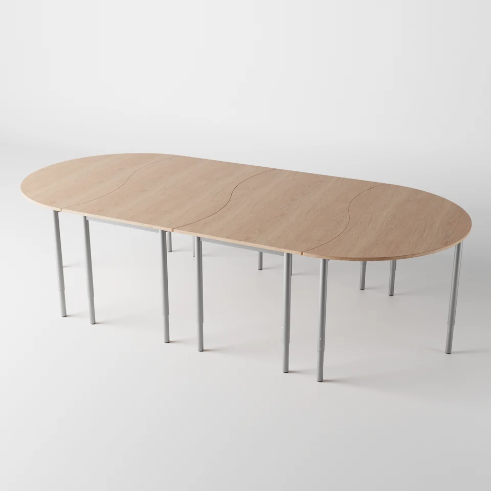 Example of a joined table arrangement. Tables are sold separately.