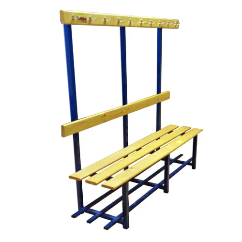 Bench E3 with backrest and coat hooks