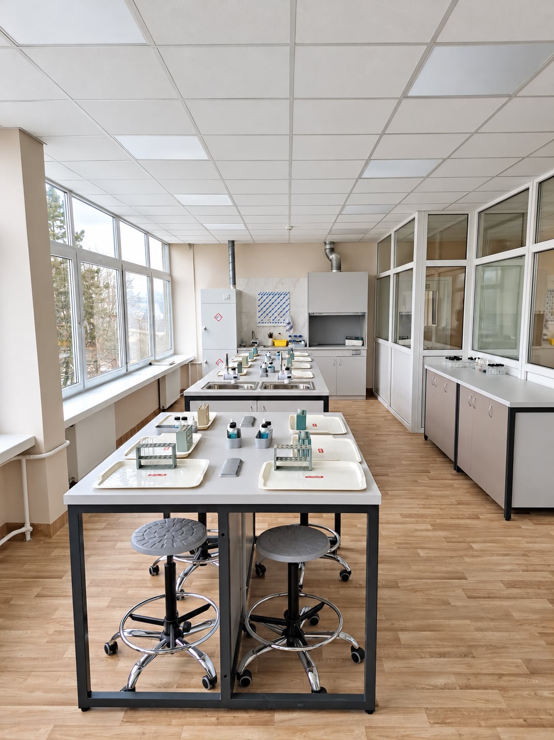 Kompaktiškos laboratorijos darbo vietos